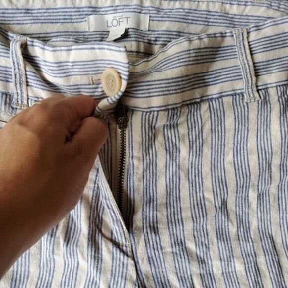 Loft Striped Ankle Cut Pants - Picture 5 of 9